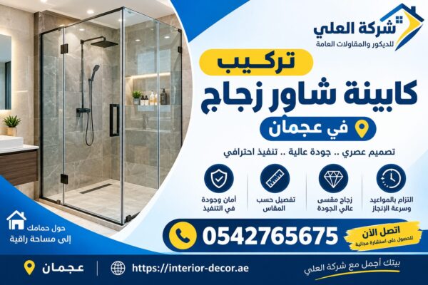 تركيب كابينة شاور زجاج في عجمان
