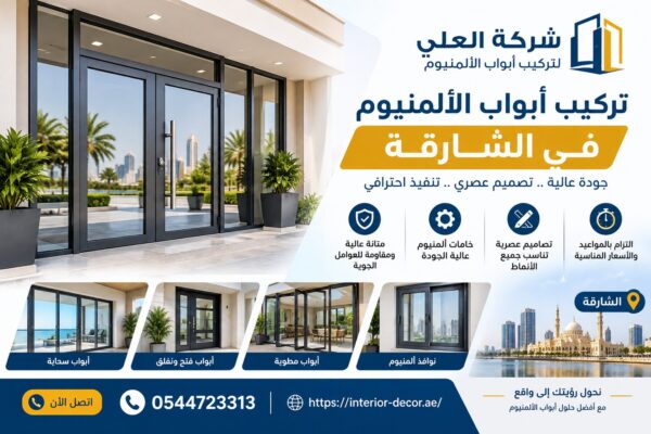 شركة تركيب أبواب ألمنيوم في الشارقة