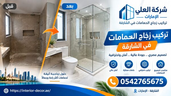 تركيب زجاج الحمامات في الشارقة